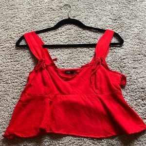 Zara red tie tank top